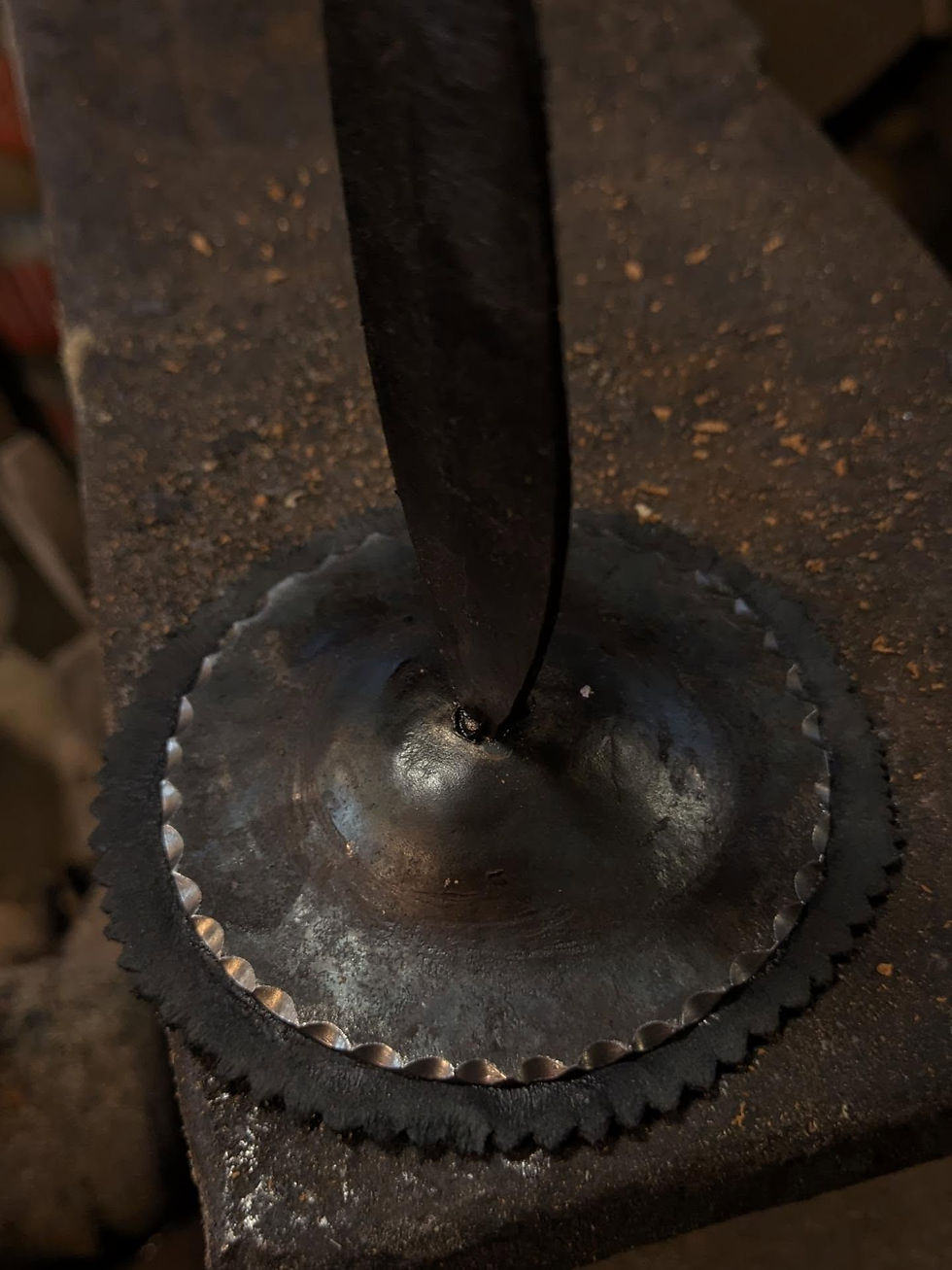 Handforged Iron Age Pictish Spear Head Candle Holder