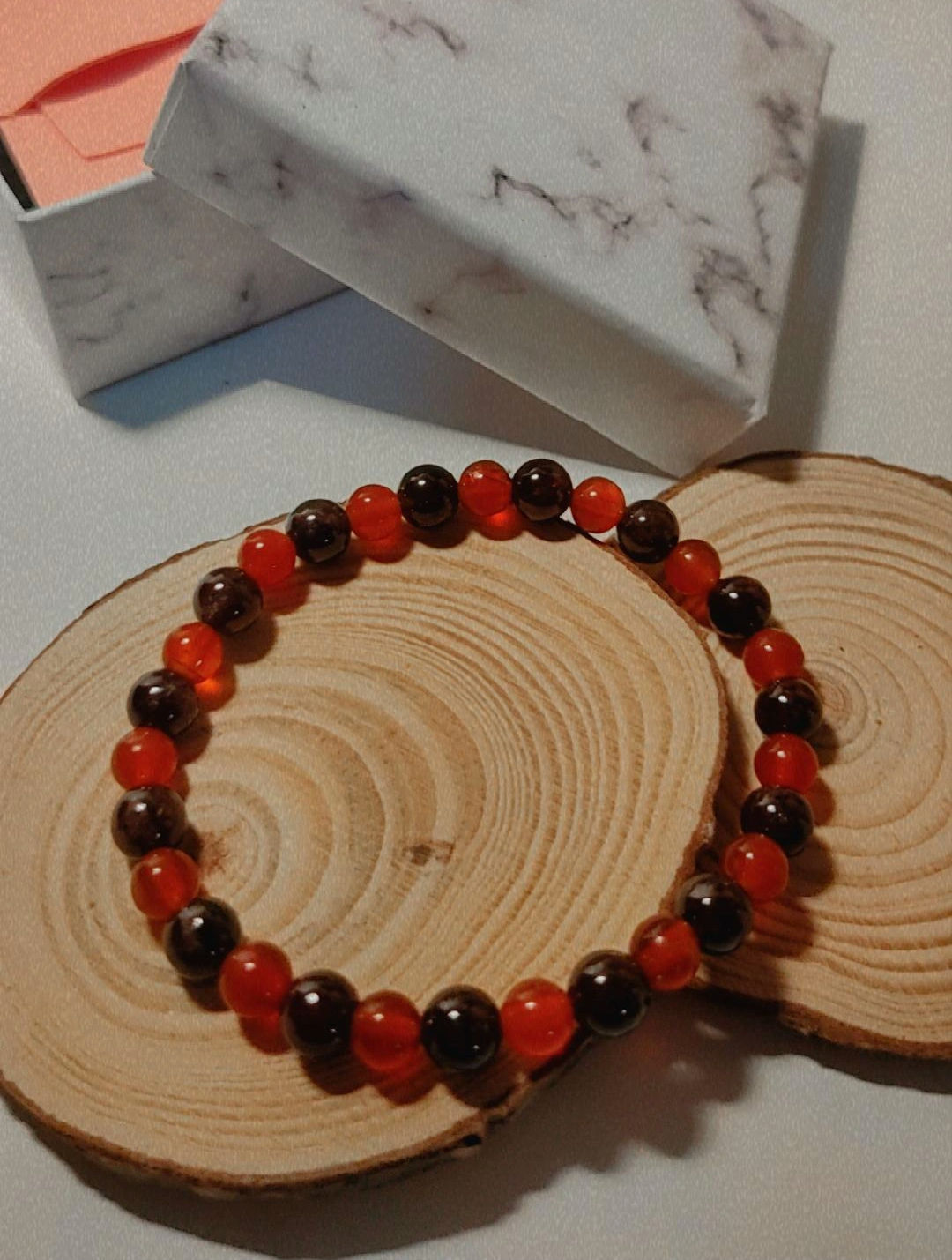 Pulsera de cuarzo Granate y Carneola para la energía sexual