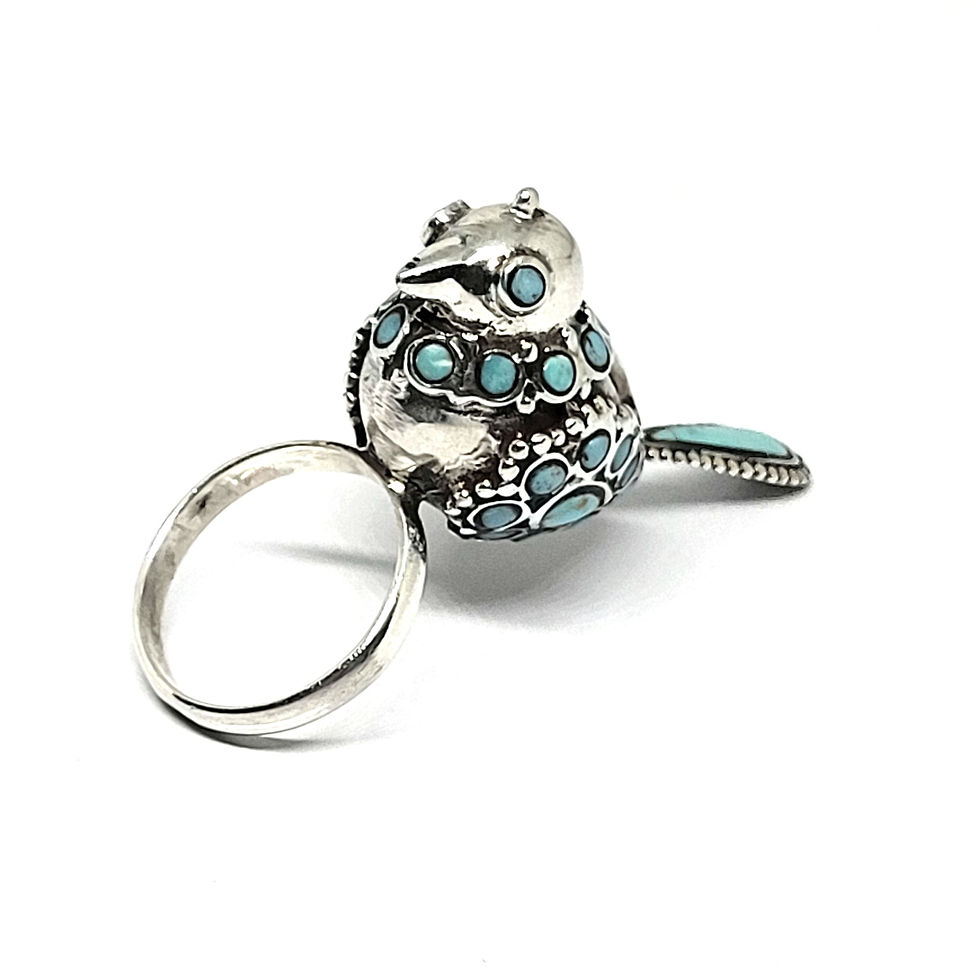 Miniatura: Bague oiseau turquoise sur argent 925‰