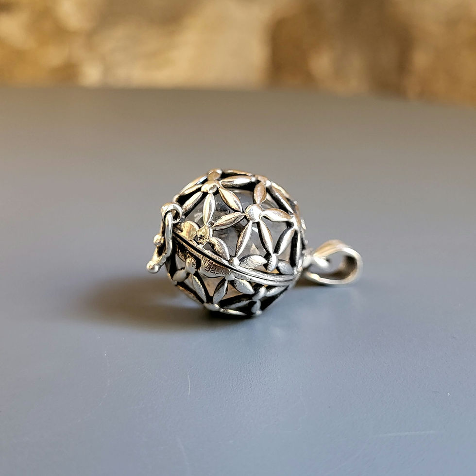 Miniature : Bola en argent 925‰ et cristal de roche