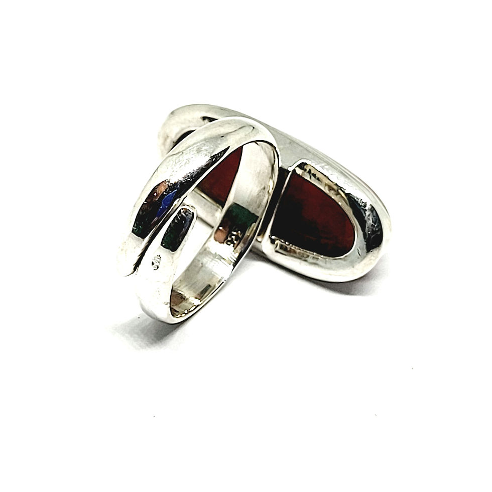 Thumbnail: Bague fine en rhodochrosite et argent 925‰