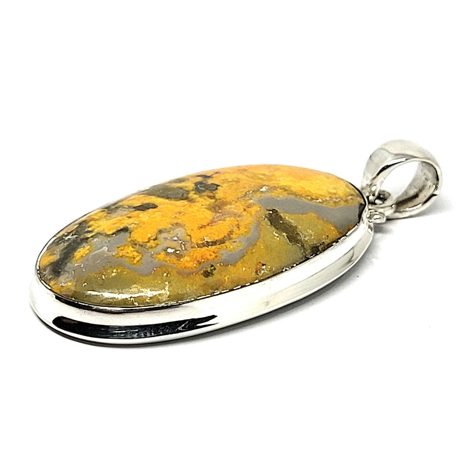 Miniatura: Pendentif jaspe bourdon et argent 925‰