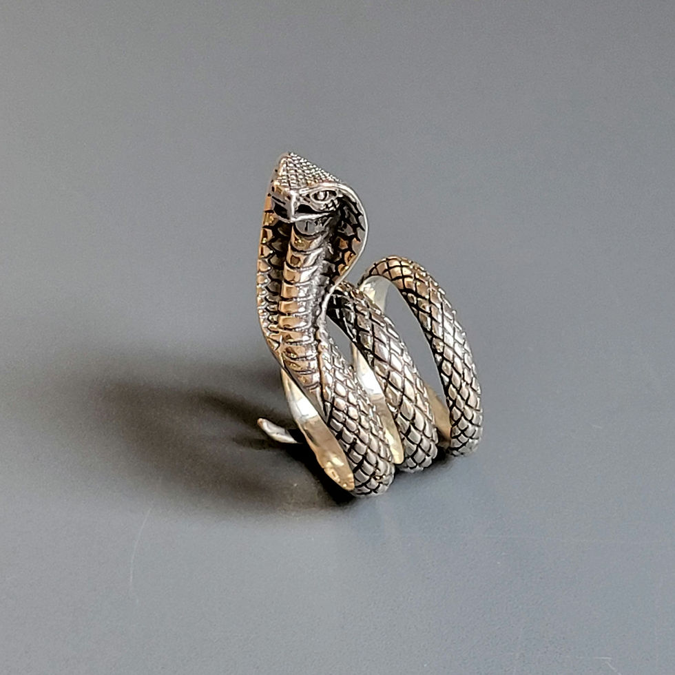 Miniature : Bague cobra en argent 925‰ /vue de haut