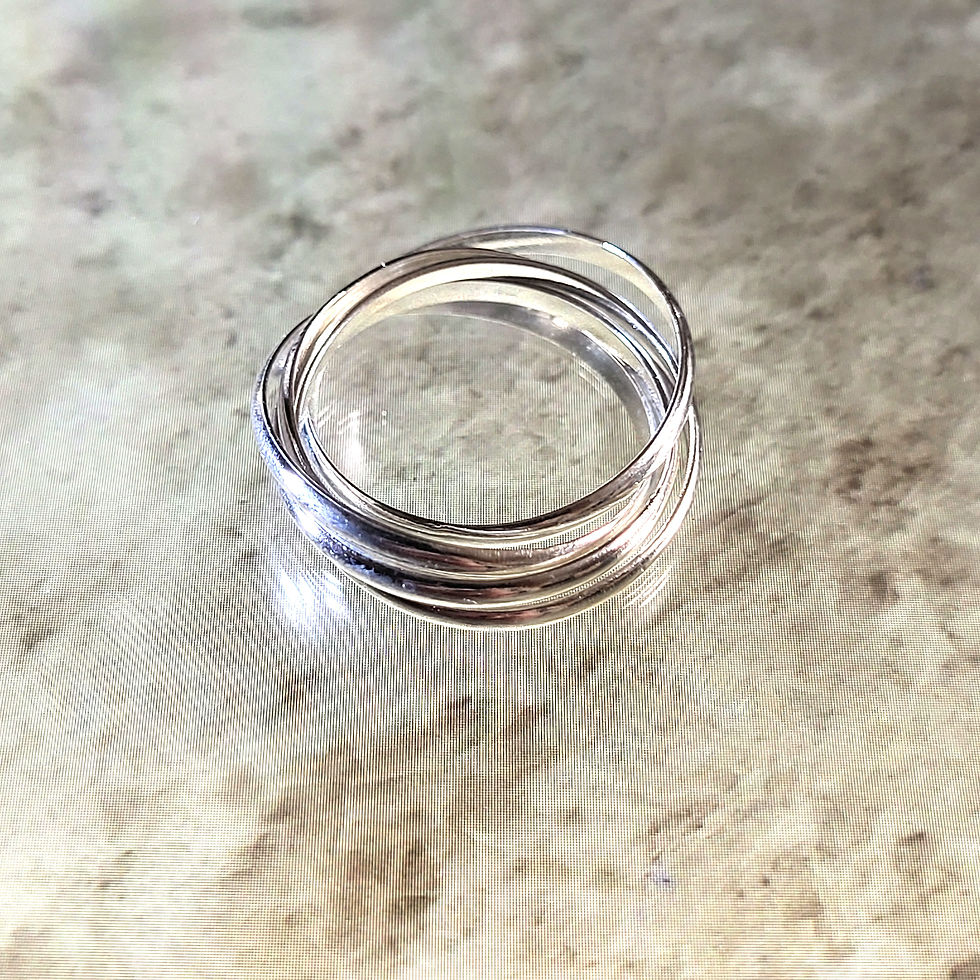 Miniature : Bague cinq anneaux enlacés en argent 925‰/vue de haut