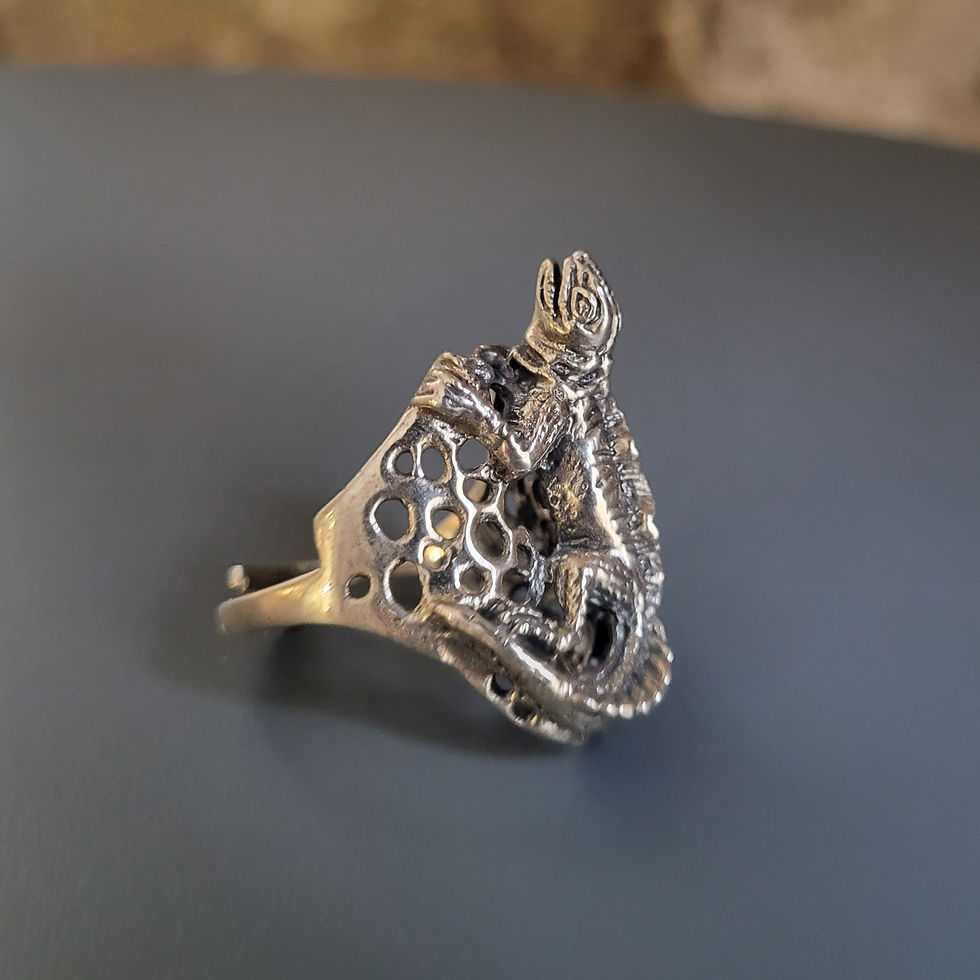 Thumbnail: Bague reptile en argent 925‰/unisexe/vue trois quart gauche