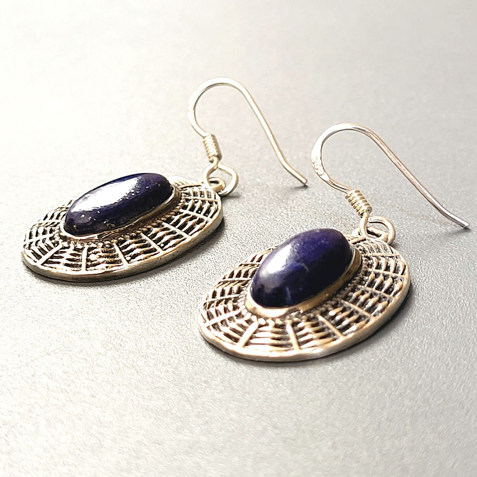 Miniatura: Boucles d'oreilles lapis-lazuli et argent 925‰