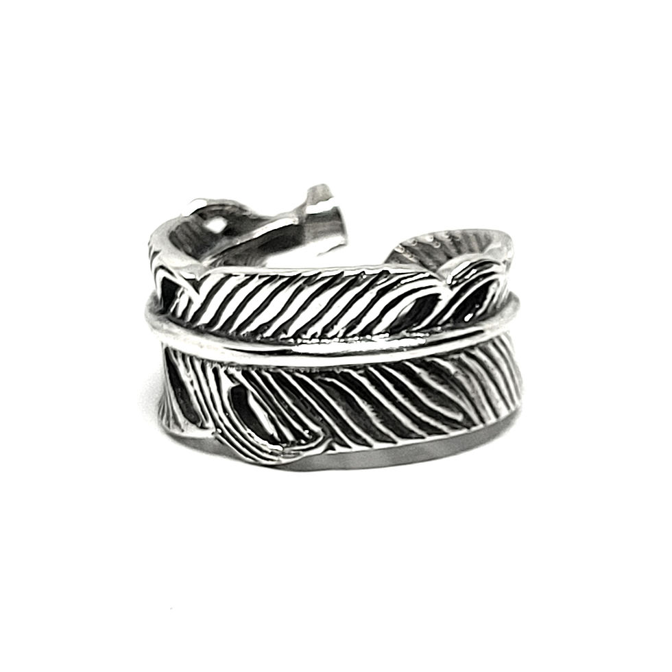 Thumbnail: Bague plume de coq en argent 925‰ 