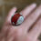 Thumbnail: Grosse bague en cornaline et argent 925‰