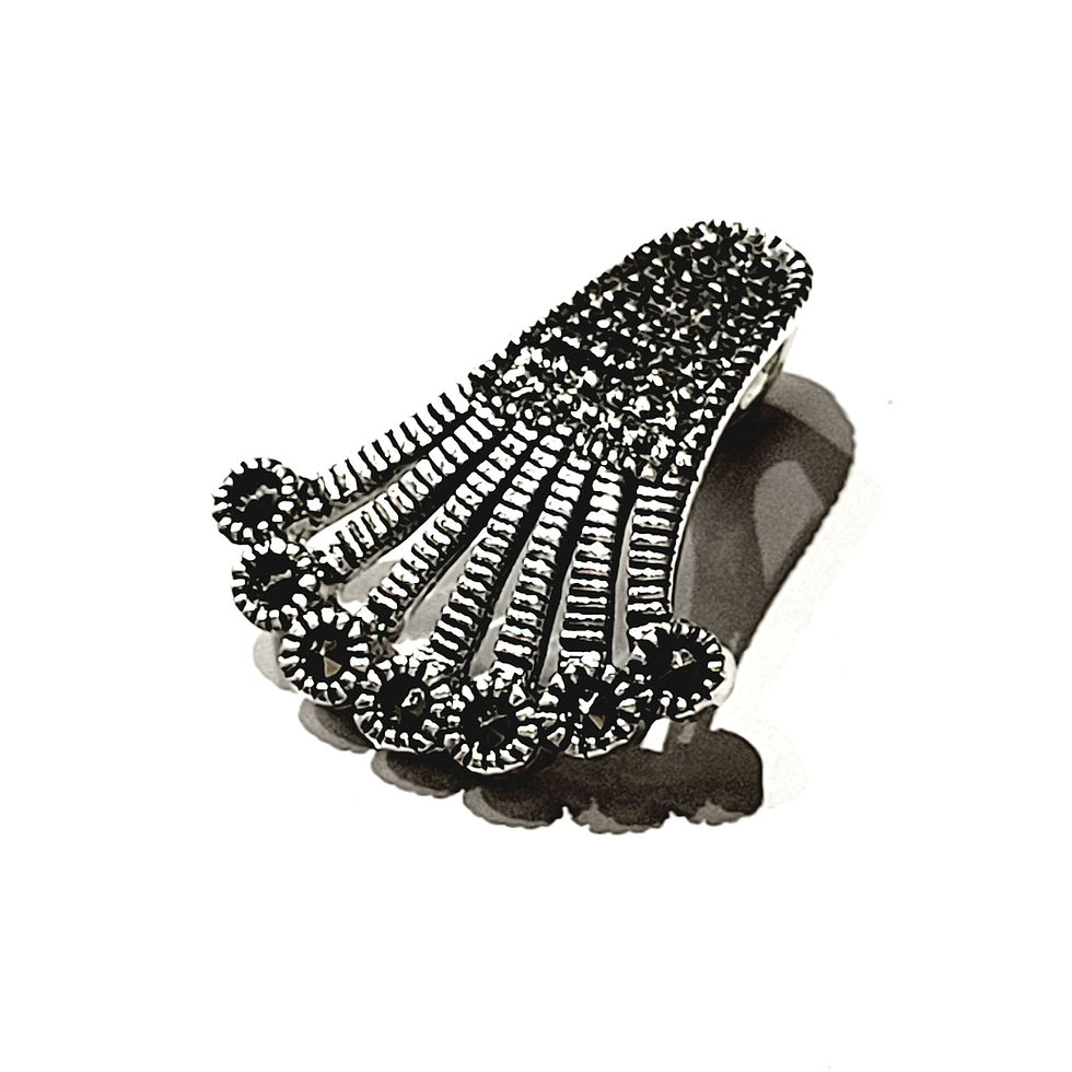 Miniatura: Pendentif éventail marcassite et argent 925‰