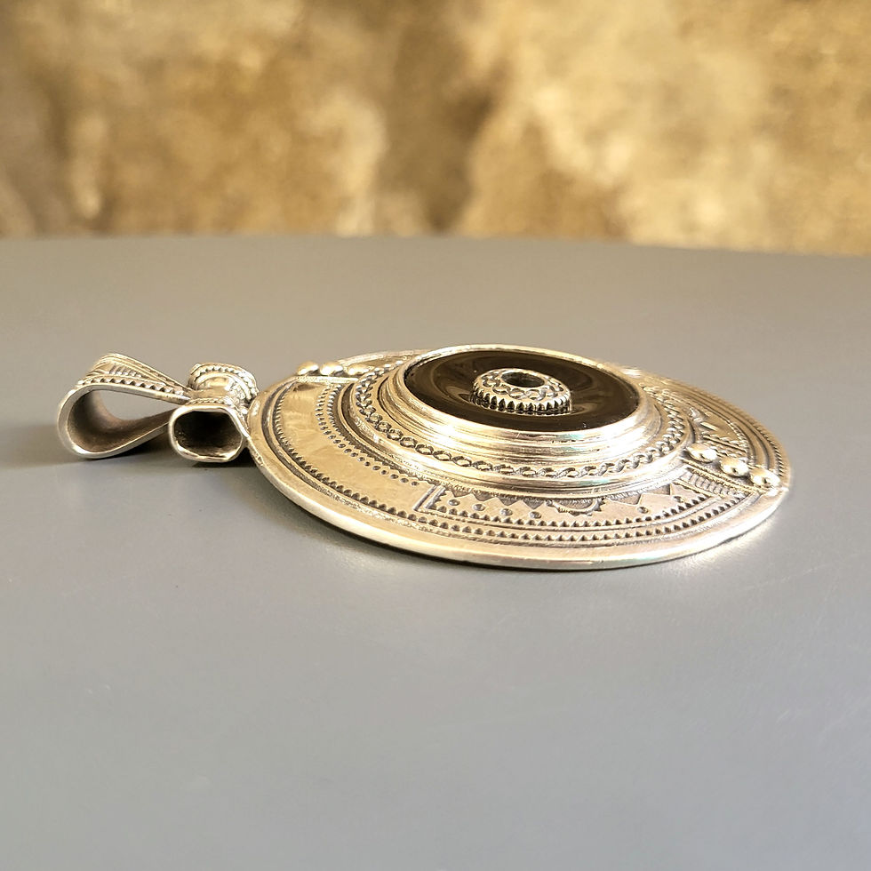 Miniature : Pendentif onyx noir et argent 925‰