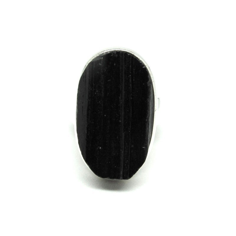 Bague tourmaline noire et argent 925‰/vue face