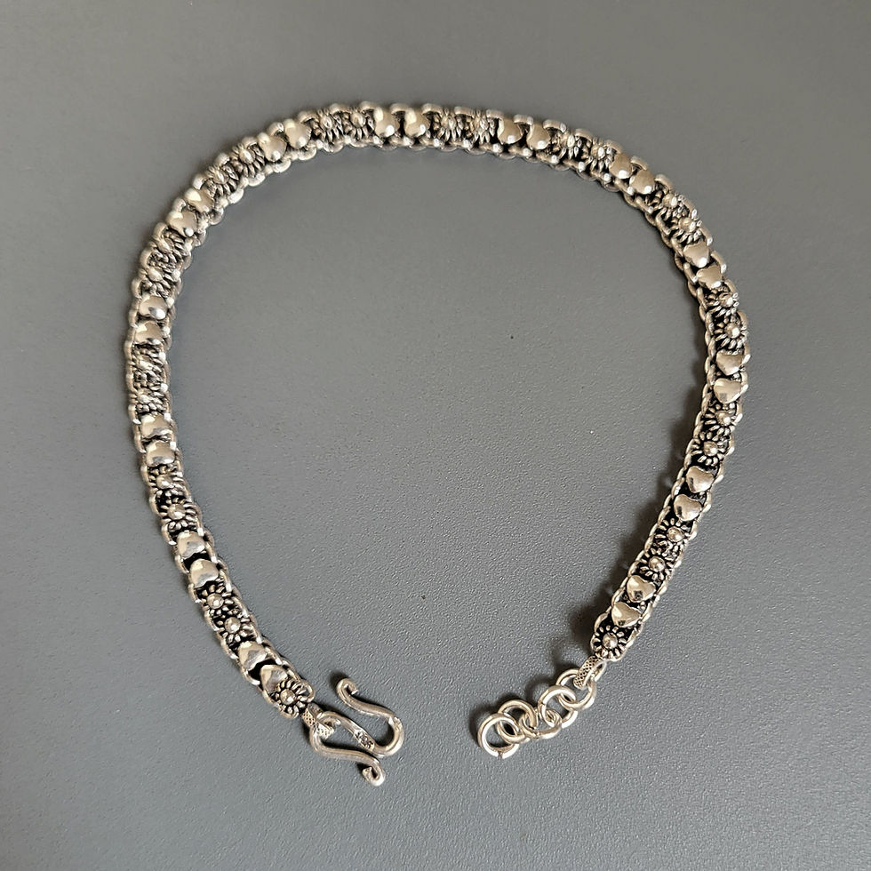 Thumbnail: Bracelet ethnique en argent massif 925‰