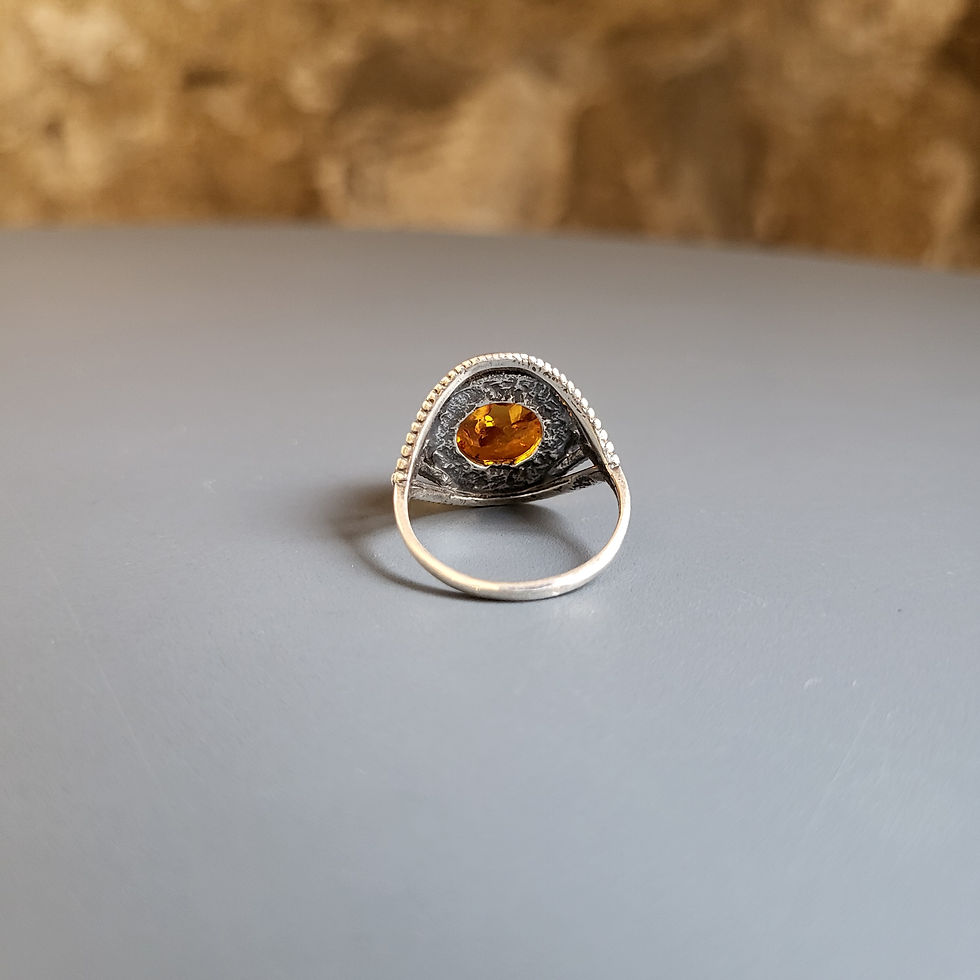 Thumbnail: Bague ambre sur argent 925‰ 