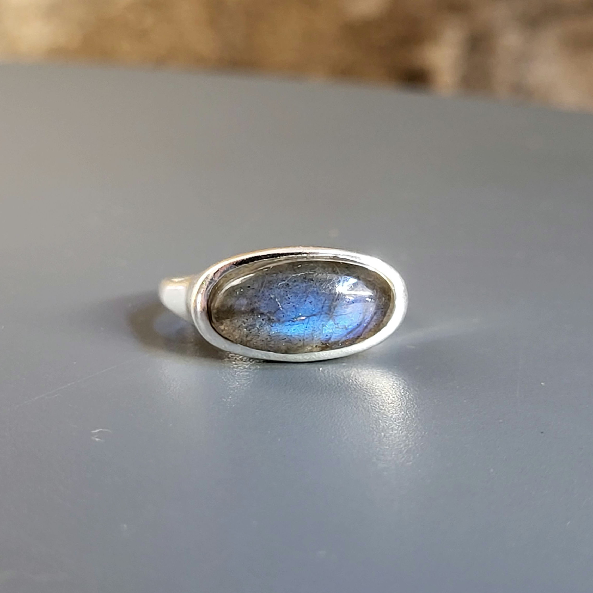 Bague labradorite ovale et argent 925‰
