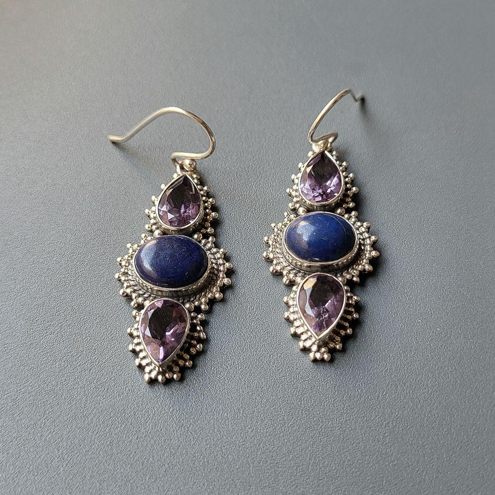 Miniatura: Boucles d'oreilles améthyste et argent 925‰