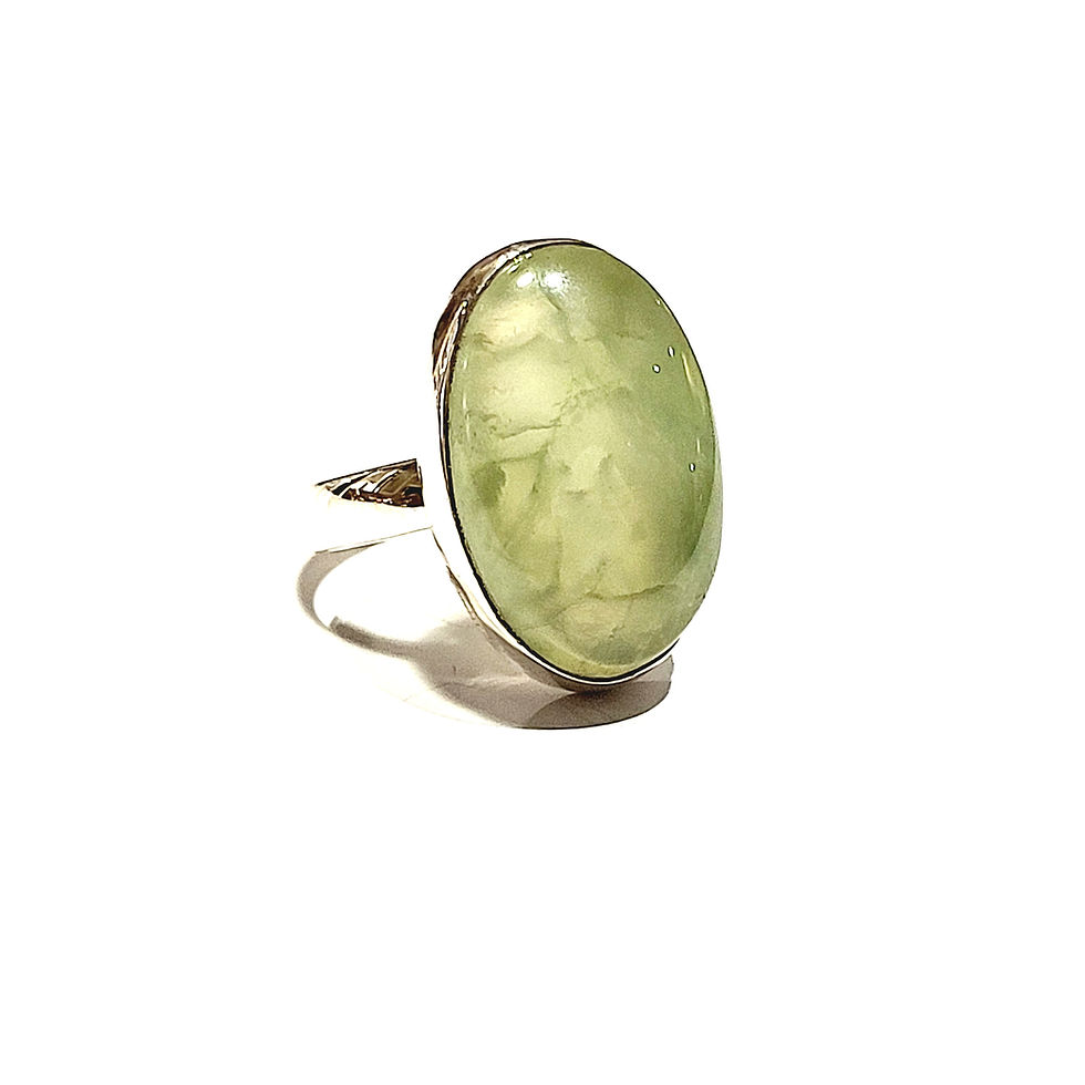 Miniatura: Bague en préhnite et argent 925‰