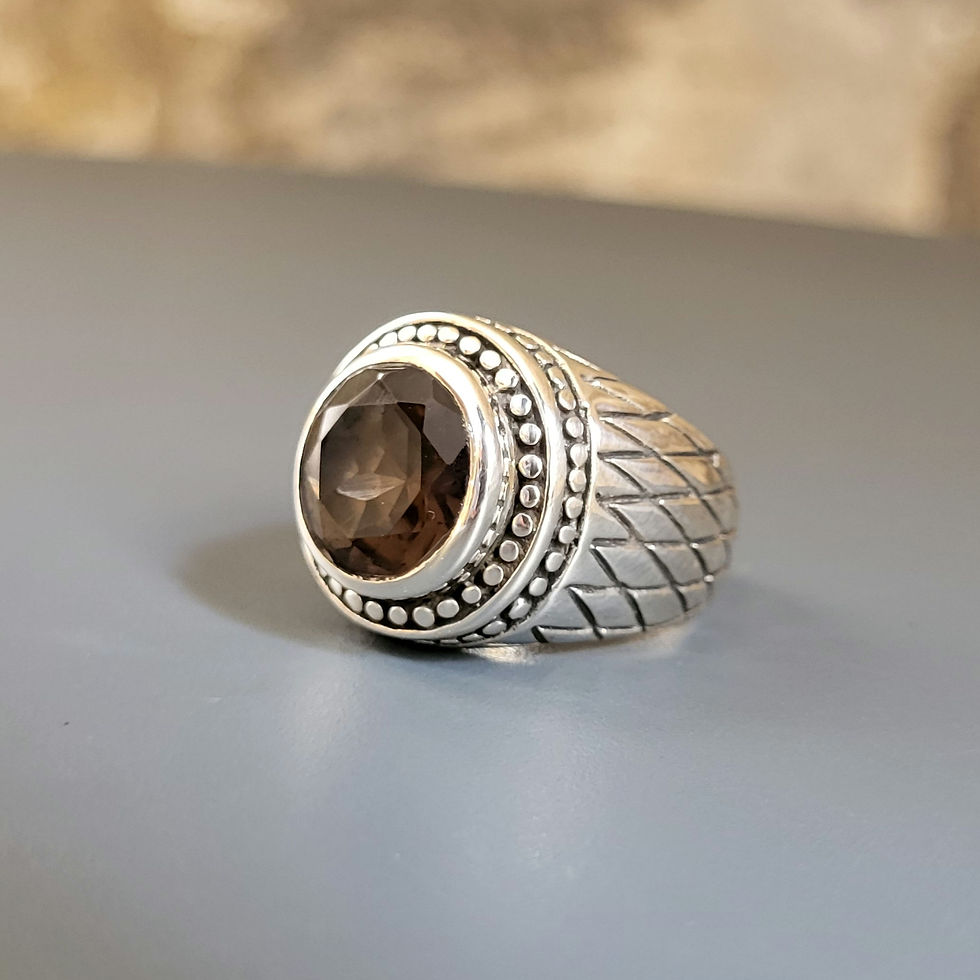 Miniatura: Bague quartz fumé et argent 925‰