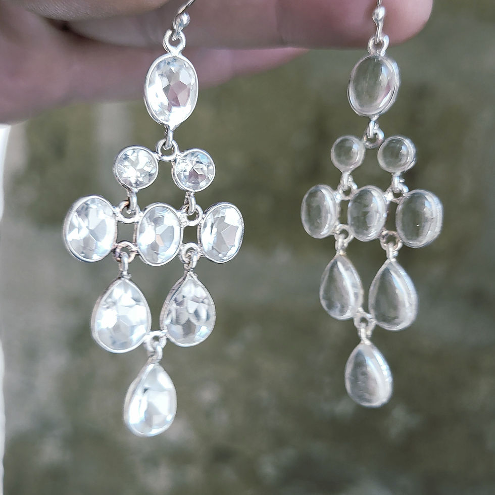Boucles d'oreilles cristal de roche et argent 925‰