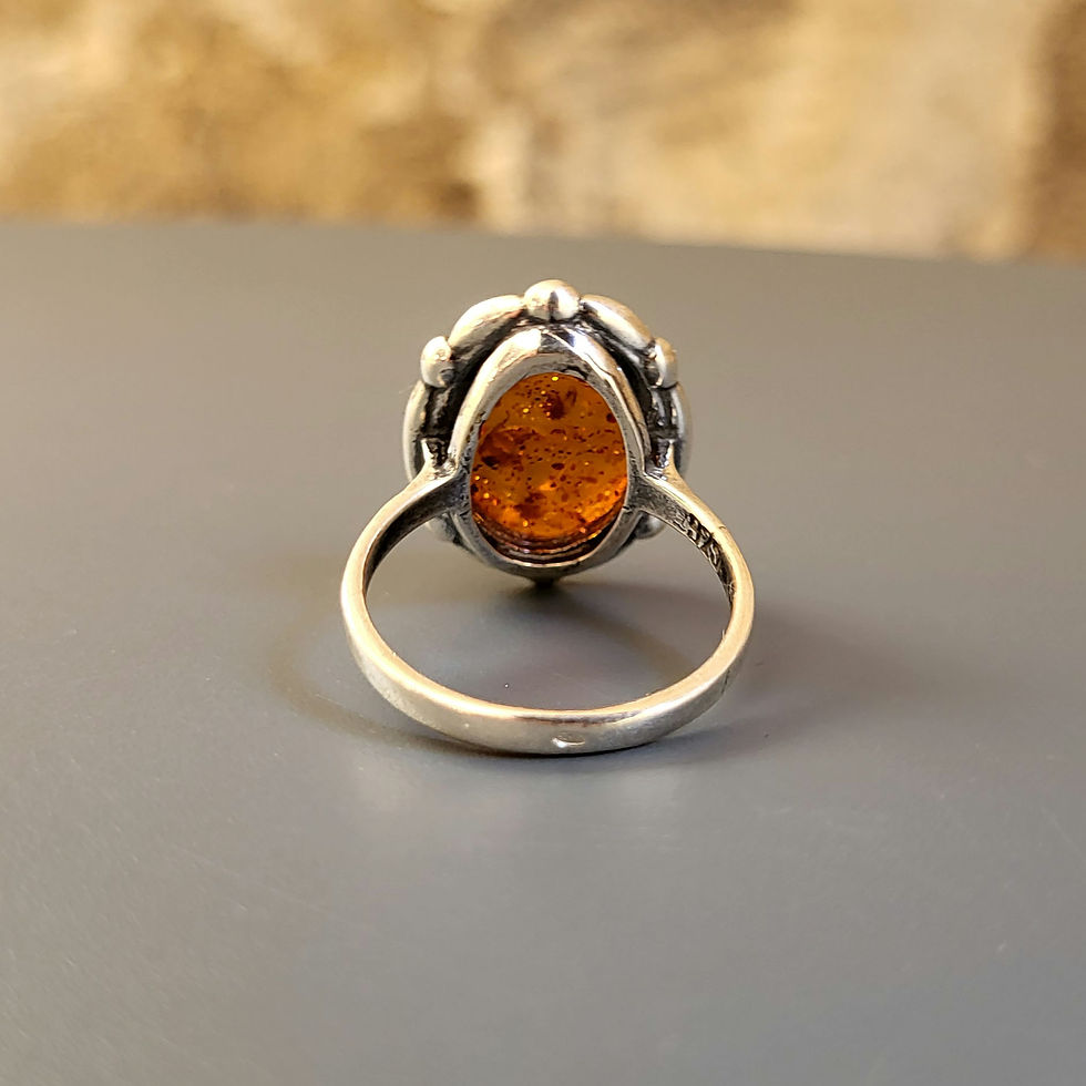 Miniature : Bague ambre et argent 925‰ 