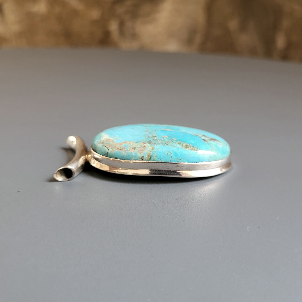 Thumbnail: Pendentif turquoise et argent 925‰