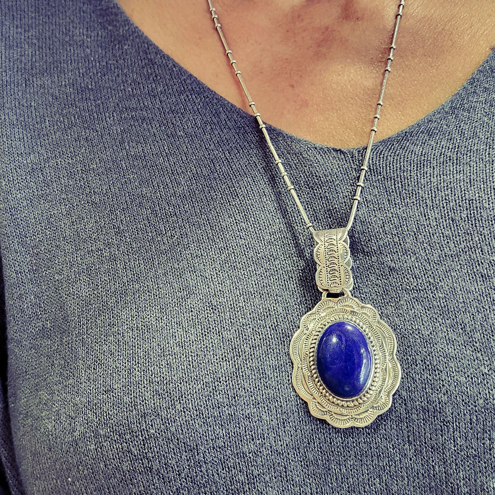 Miniatura: Pendentif lapis-lazuli et argent 925‰