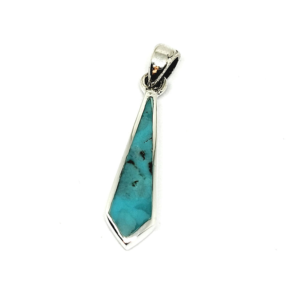 Thumbnail: Pendentif cravate en turquoise et argent 925‰