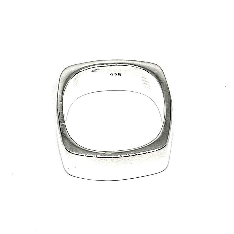 Miniatura: Bague carrée en argent poli 925‰ 