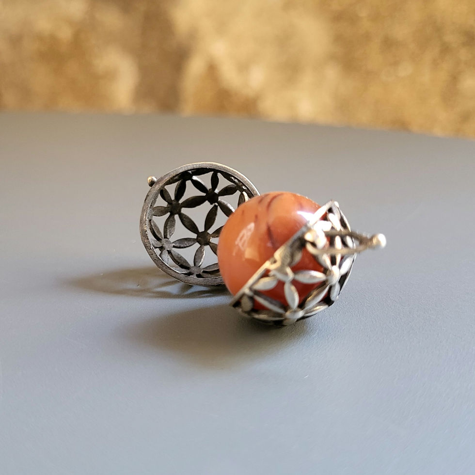 Miniature : Bola en argent 925‰ et cornaline/gaiani