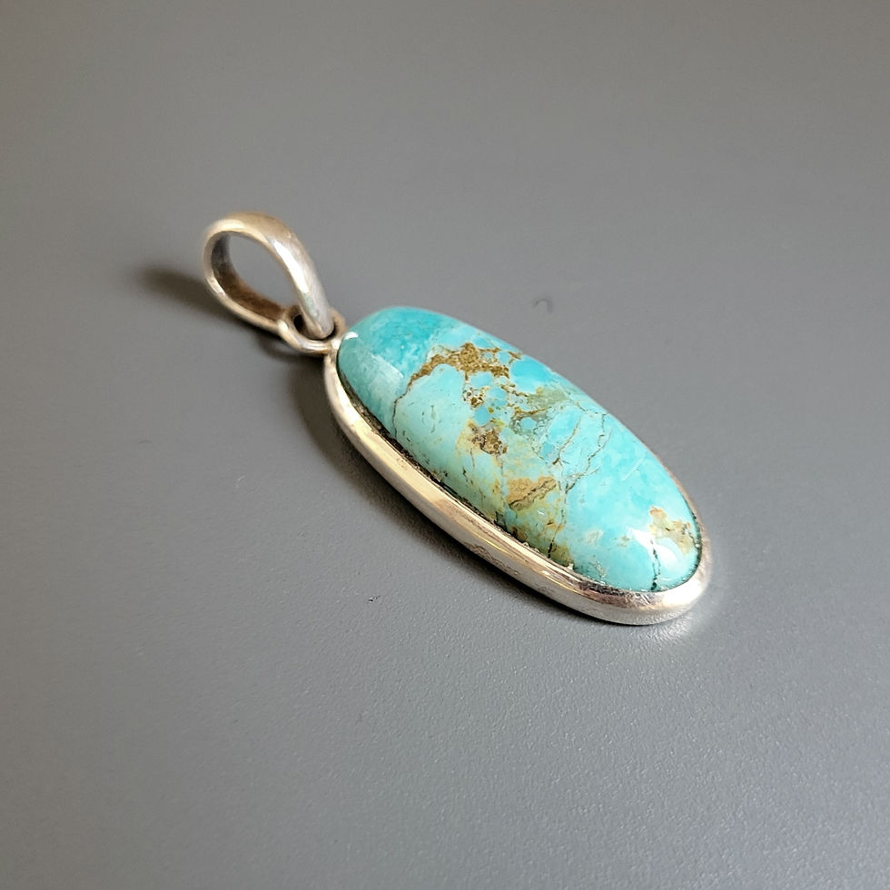 Thumbnail: Pendentif long en turquoise et argent 925‰