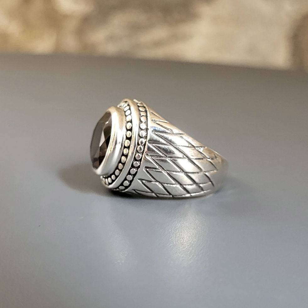 Miniatura: Bague quartz fumé et argent 925‰