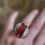 Thumbnail: Grosse bague en cornaline et argent 925‰