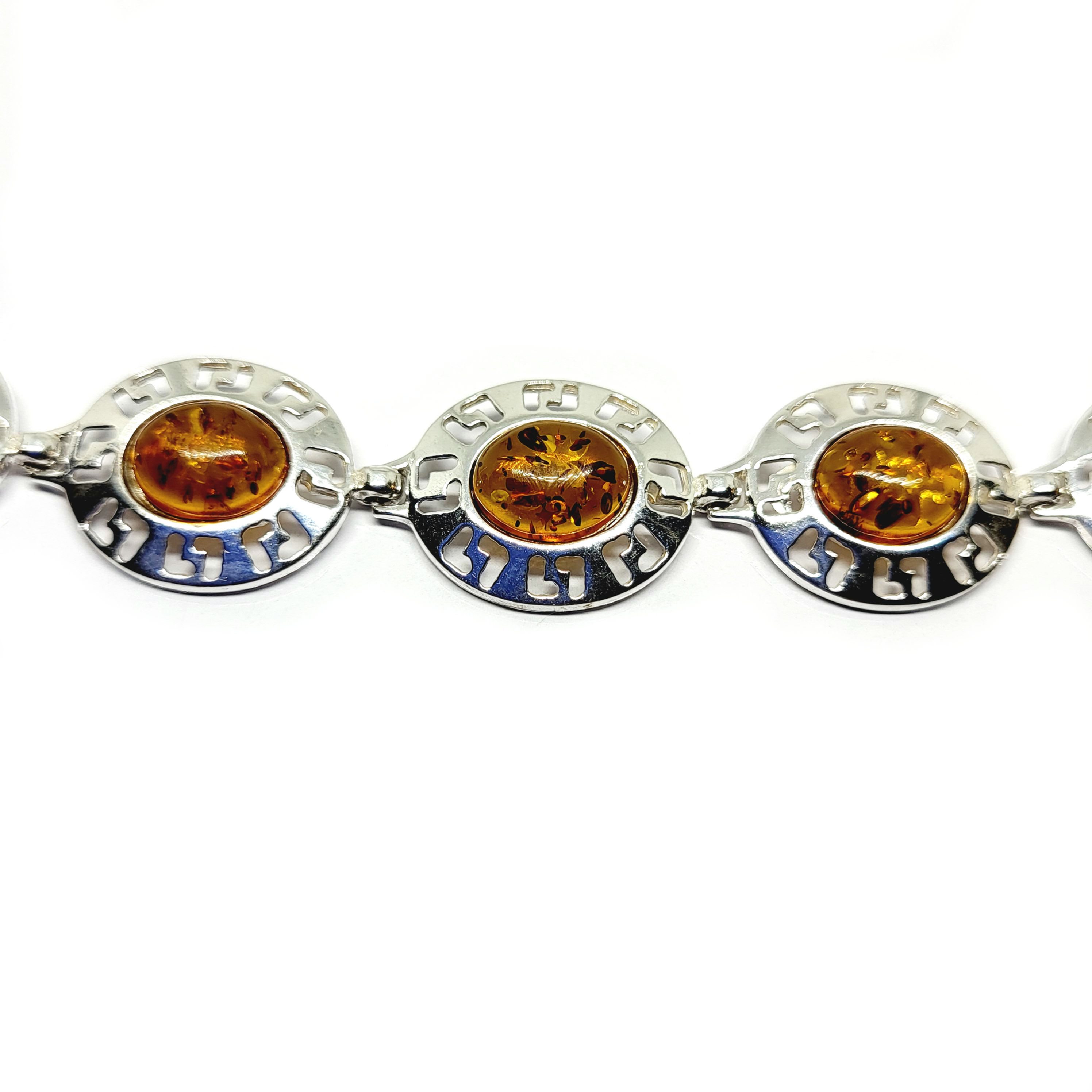 Bracelet en ambre miel et argent 925‰