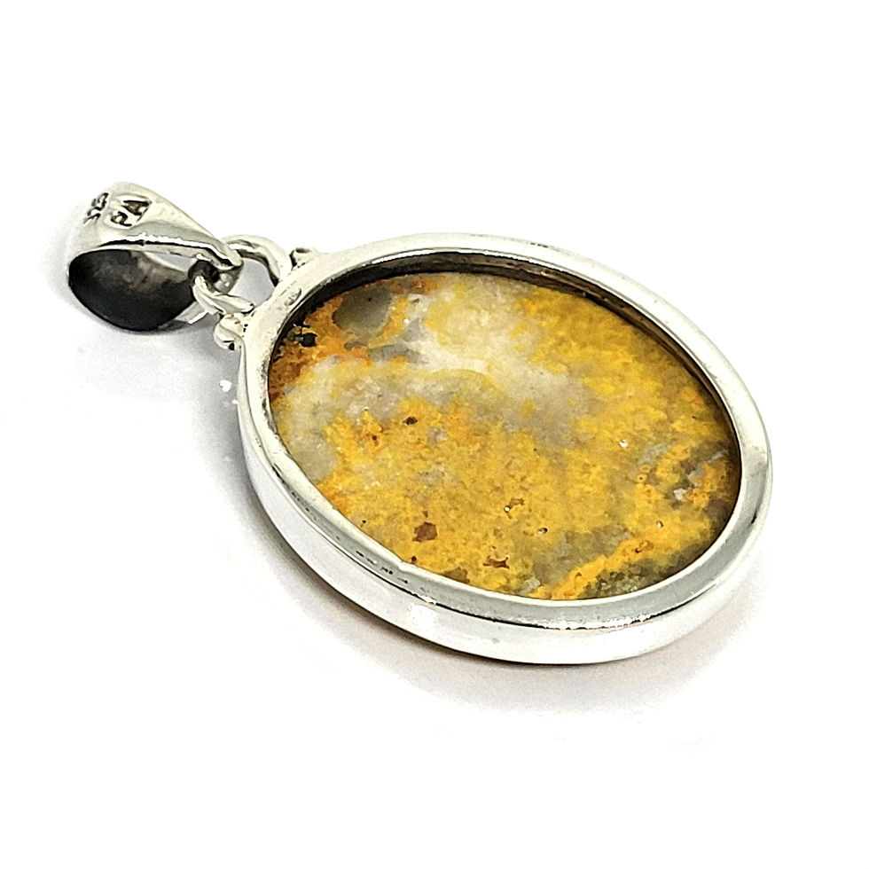 Miniatura: Pendentif jaspe bourdon et argent 925‰