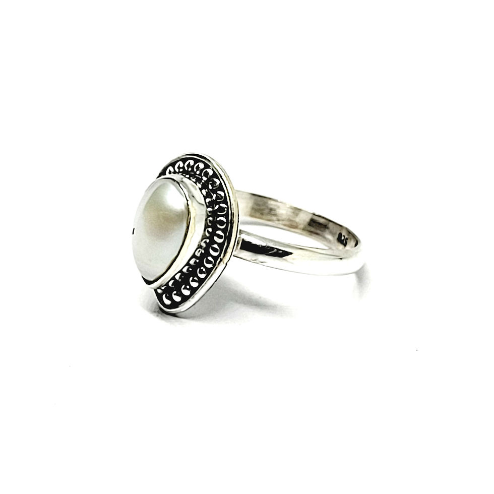 Thumbnail: Bague perle fine et argent 925‰