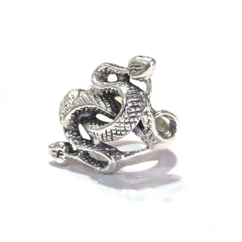 Miniature : Bague serpents enlacés en argent 925‰/vue de face