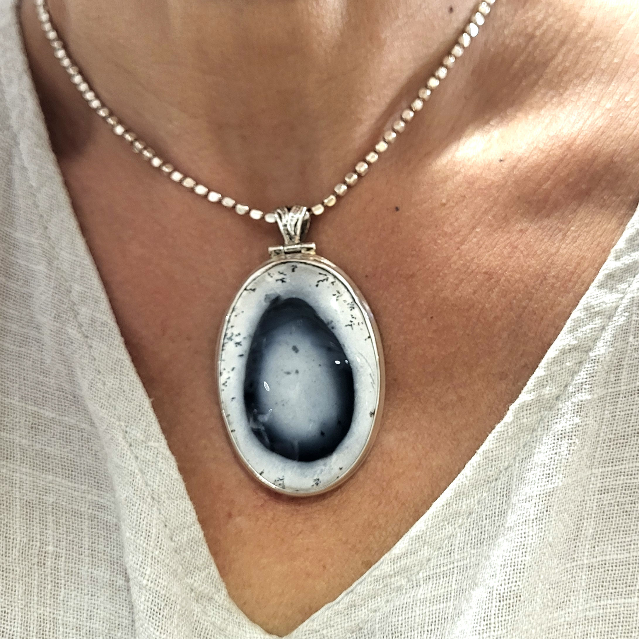 Pendentif merlinite et argent 925‰