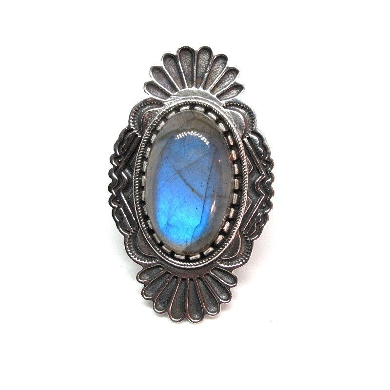 Miniature : Bague labradorite et argent 925‰