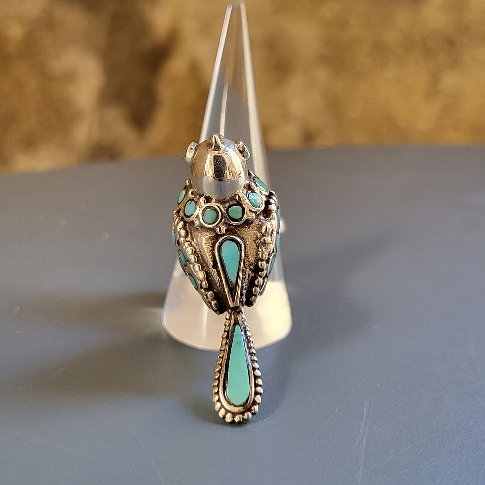 Thumbnail: Bague oiseau turquoise sur argent 925‰