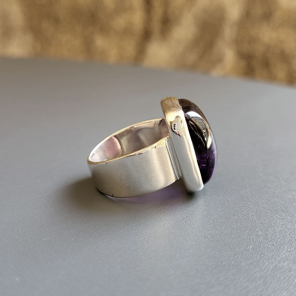 Miniatura: Bague carrée améthyste et argent 925‰/profil