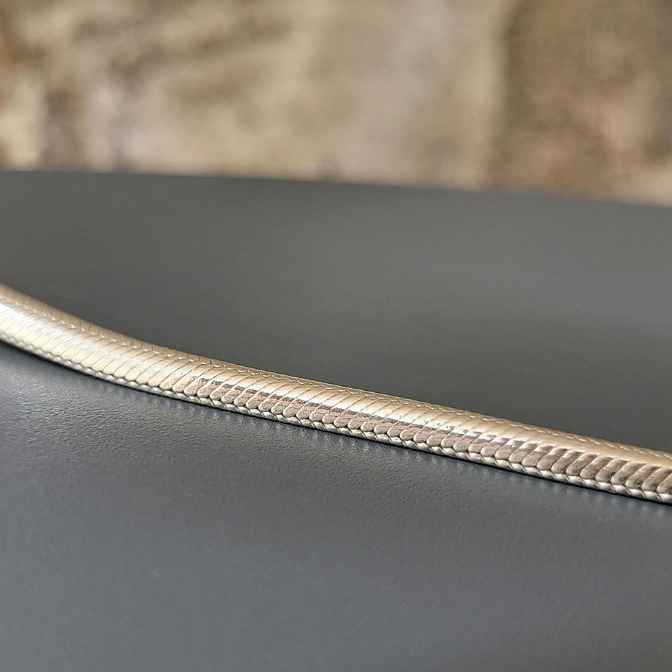 Miniatura: Bracelet mixte snake semi-rond en argent massif 925‰ poli.