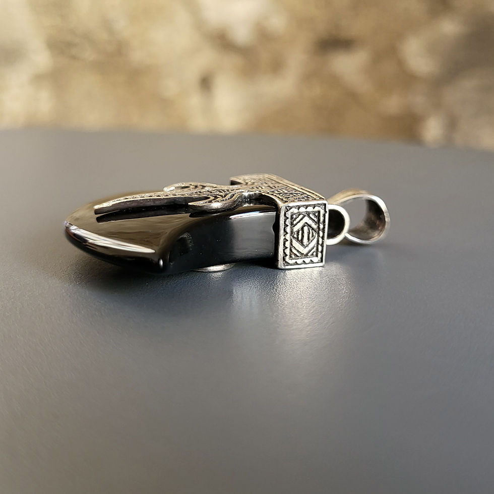 Thumbnail: Pendentif onyx noir et argent 925‰