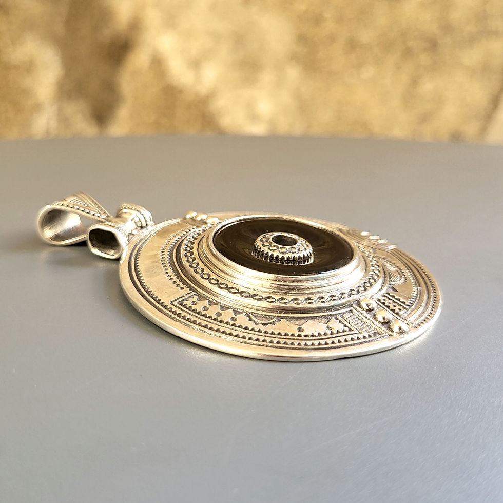 Miniature : Pendentif onyx noir et argent 925‰