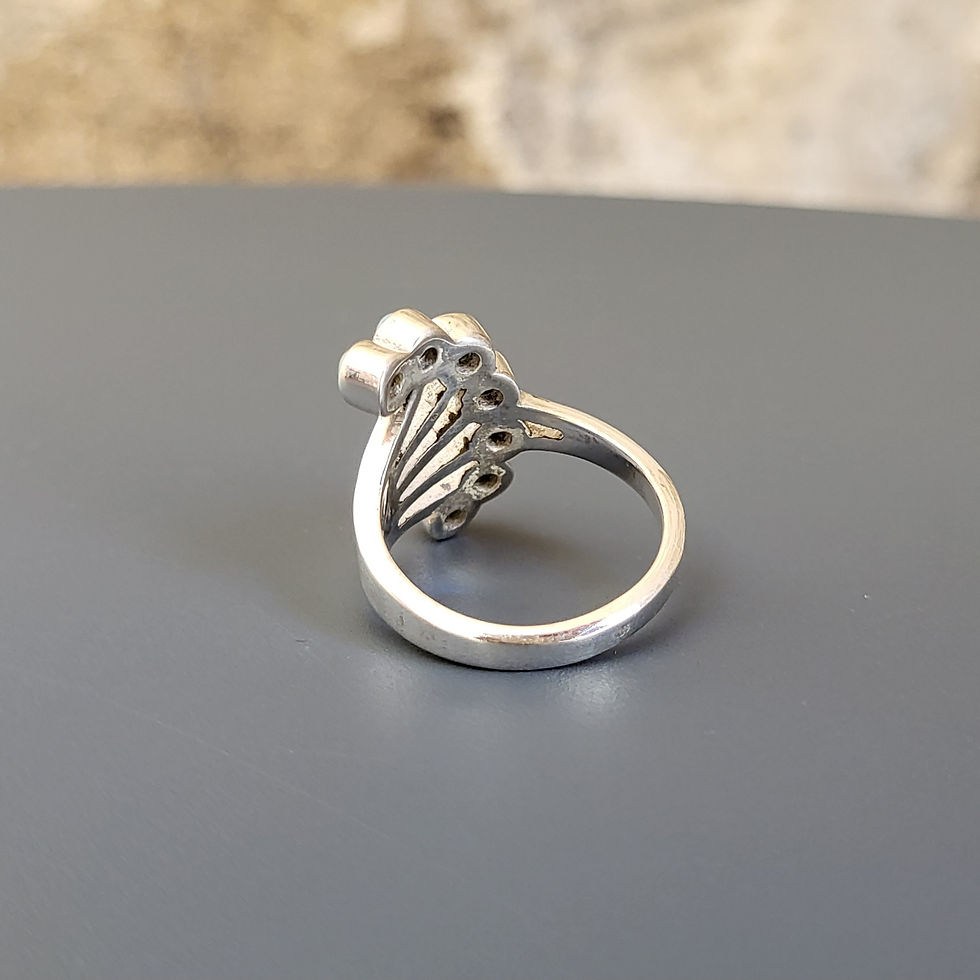 Miniatura: Bague cascade de turquoises sur argent 925‰