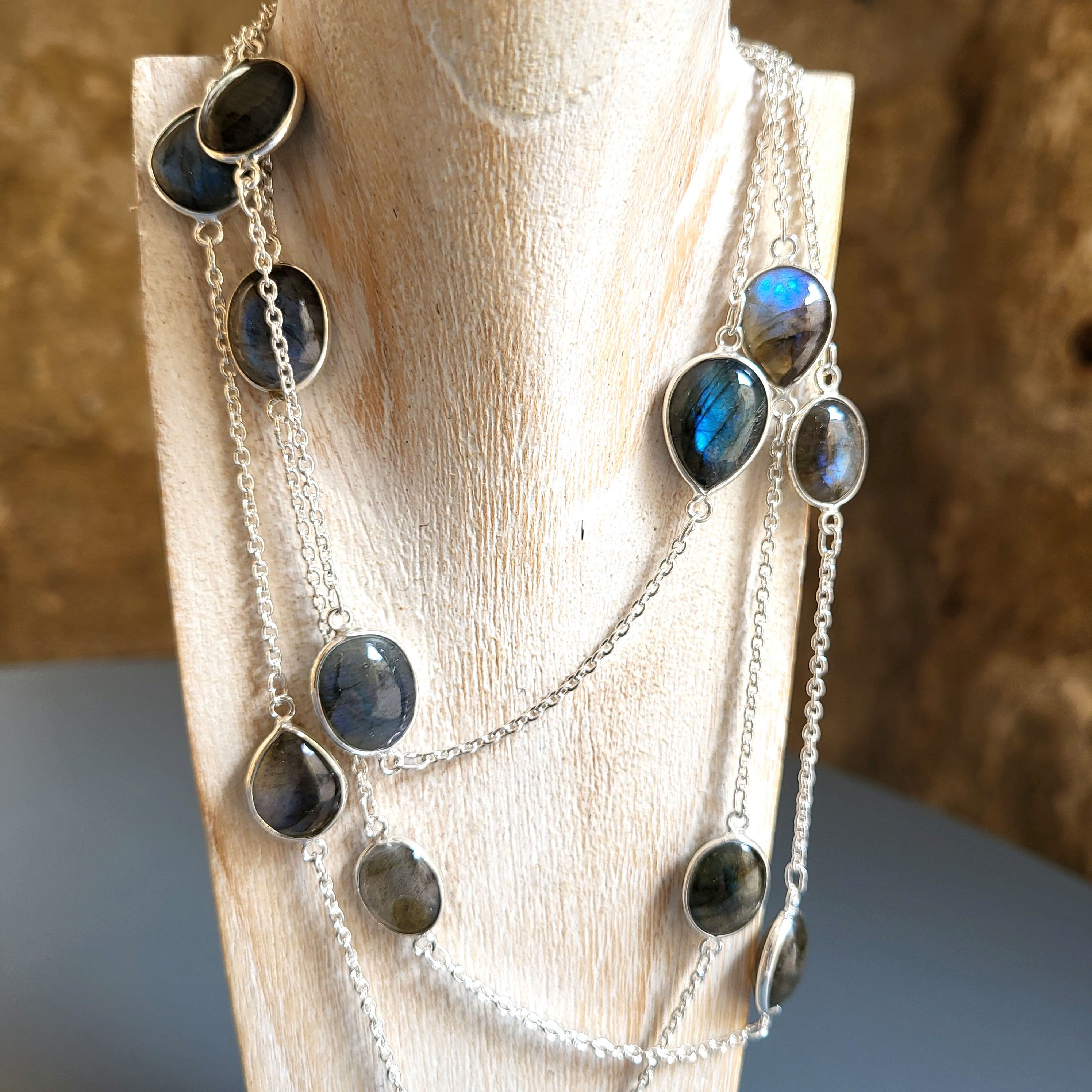 Collier labradorite et argent 925‰