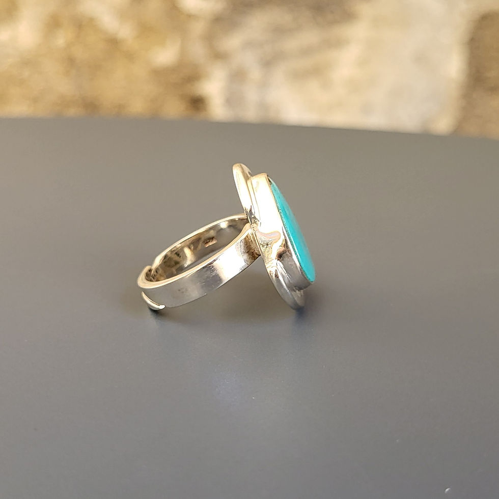 Miniature : Bague goutte turquoise sur argent 925‰