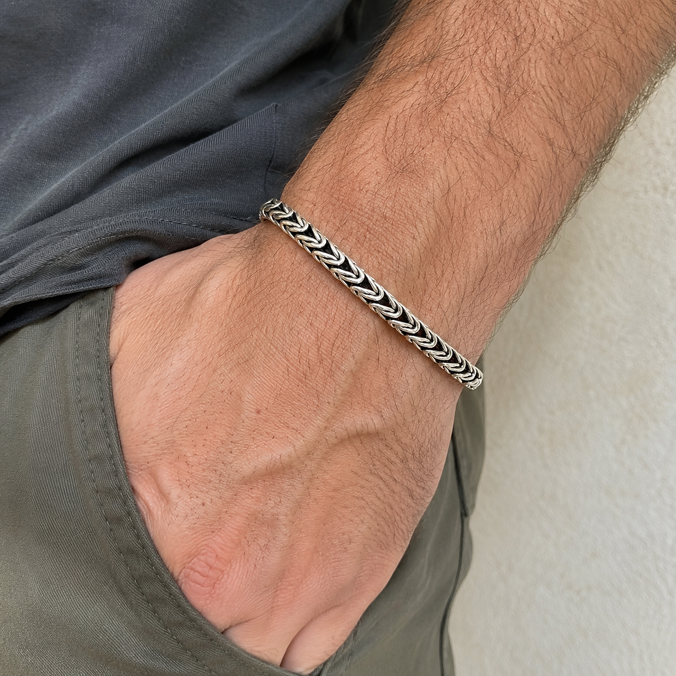 Miniature : Bracelet en argent massif 925‰ poli.