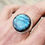 Miniature : Bague labradorite ronde sur argent 925‰
