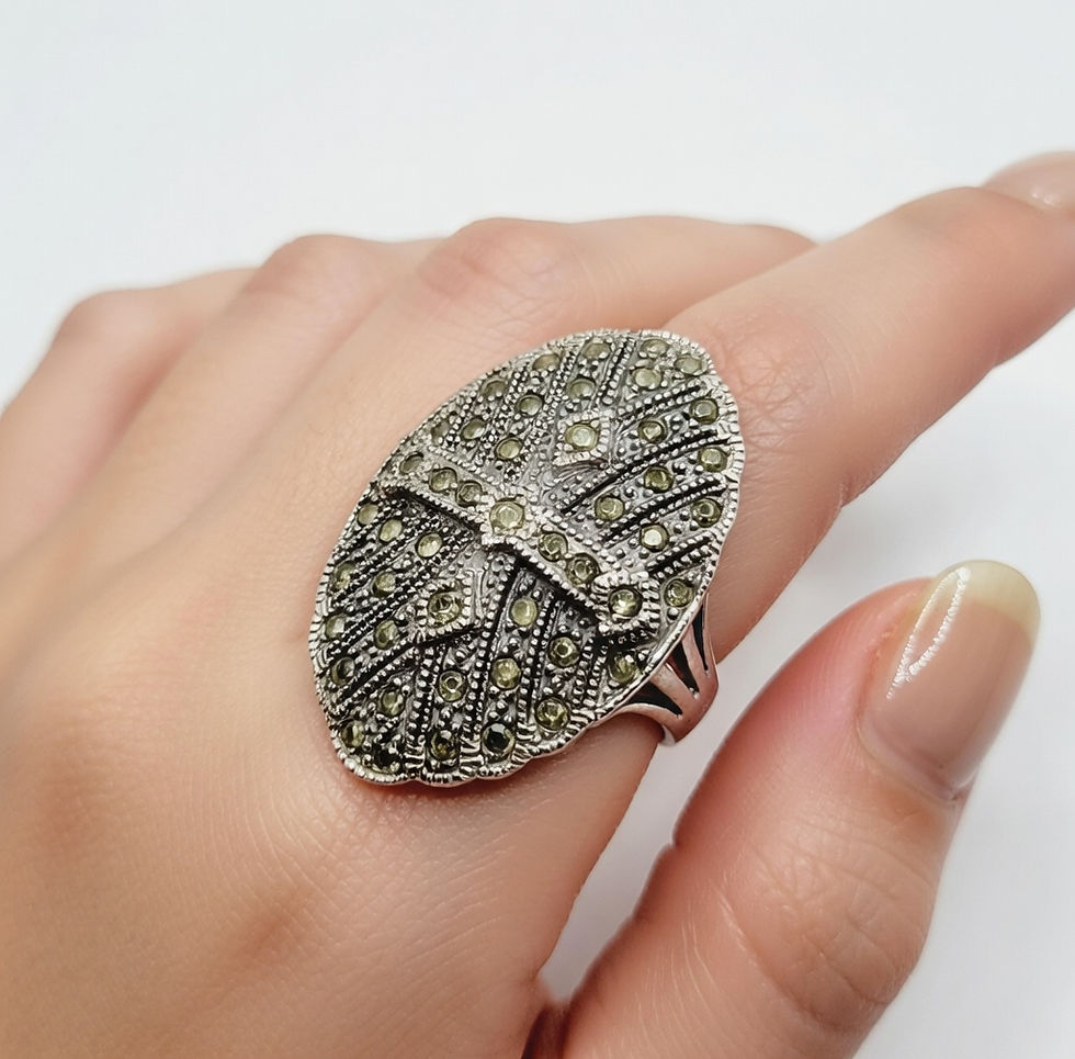 Miniatura: Bague imposante en  marcassites et argent 925‰