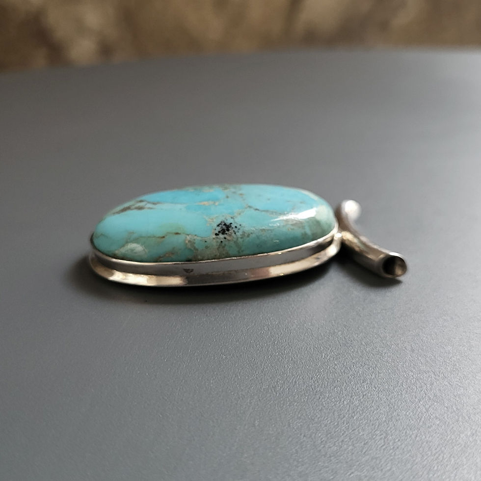 Thumbnail: Pendentif turquoise et argent 925‰