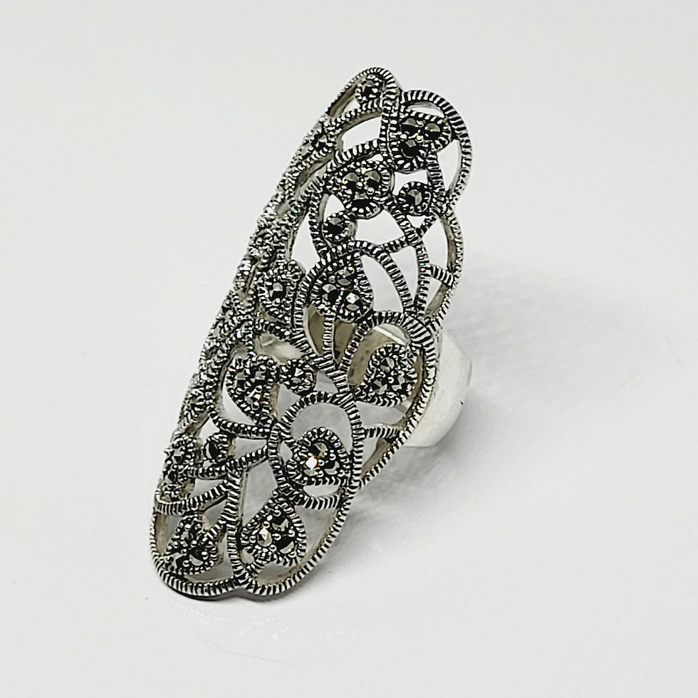 Miniature : bague marcassite et argent massif 925